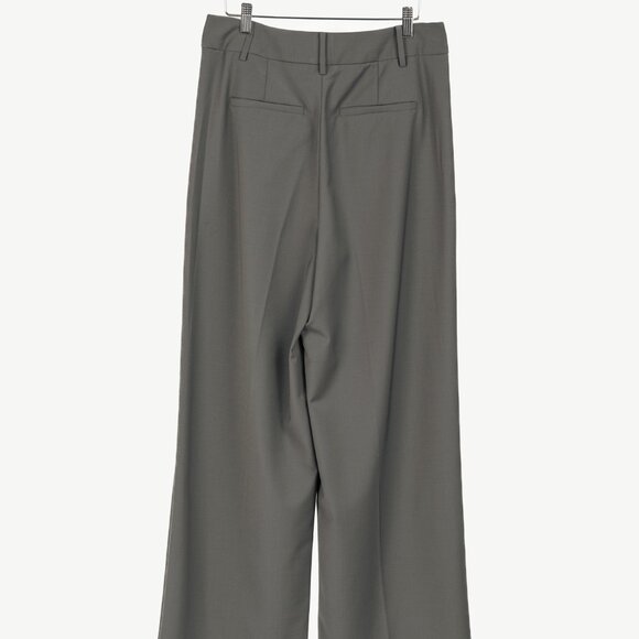 Tibi Stella Grey Pleated Tropical Wool Pants - Picture 2 of 9